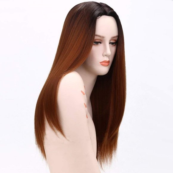 #2/30 Auburn Ombre Long Straight Costume Wig main image 2